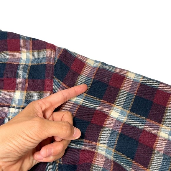 LL Bean Plaid Fleece-Lined Flannel Shirt- Men’s Size L - Picture 6 of 8